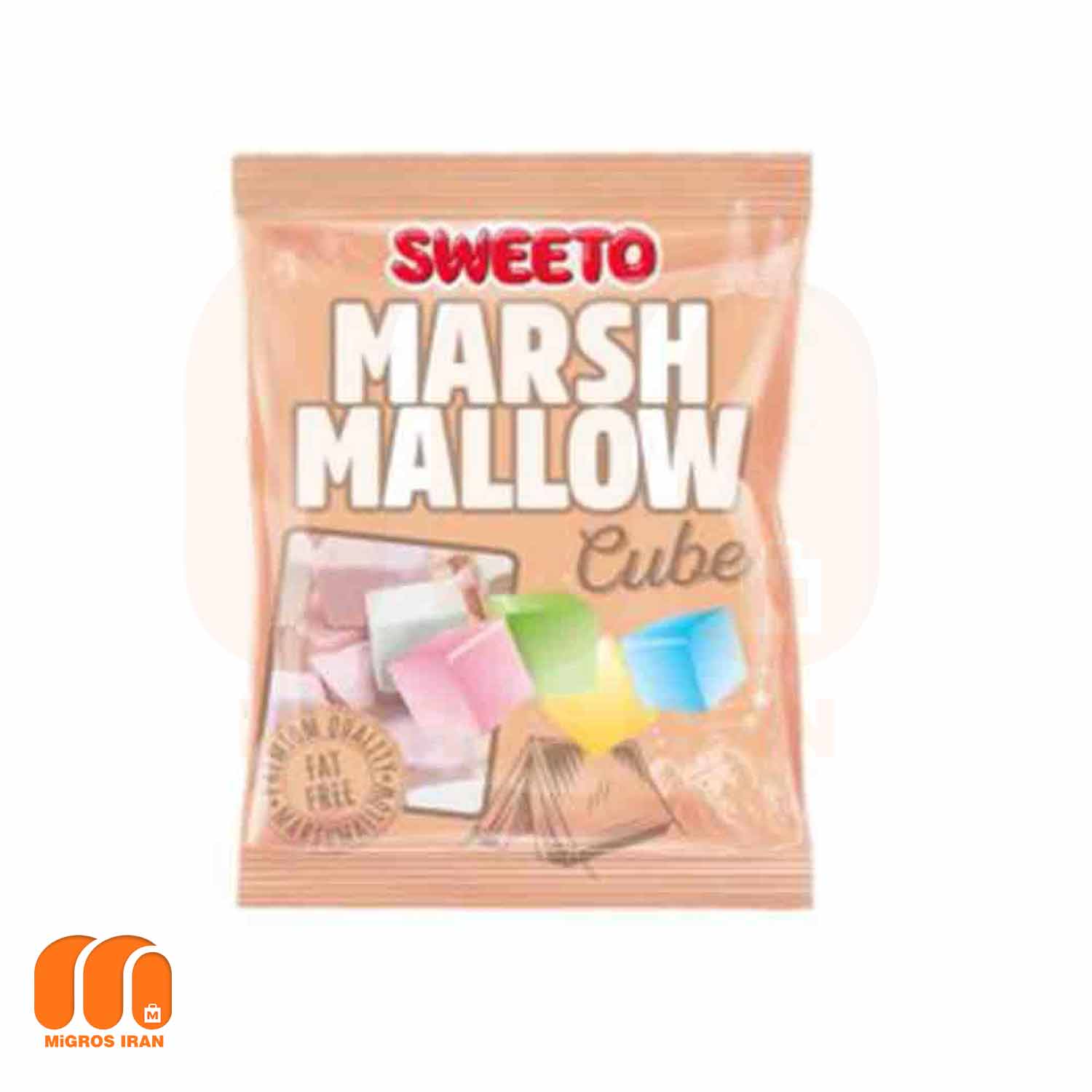 مارشمالو سویتو Sweeto مدل Marshmallow Cube با طرح مکعبی 140 گرم