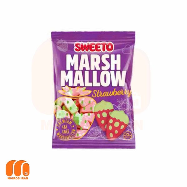 مارشمالو سویتو Sweeto مدل Marshmallow Strawberry با طرح توت فرنگی 140 گرم