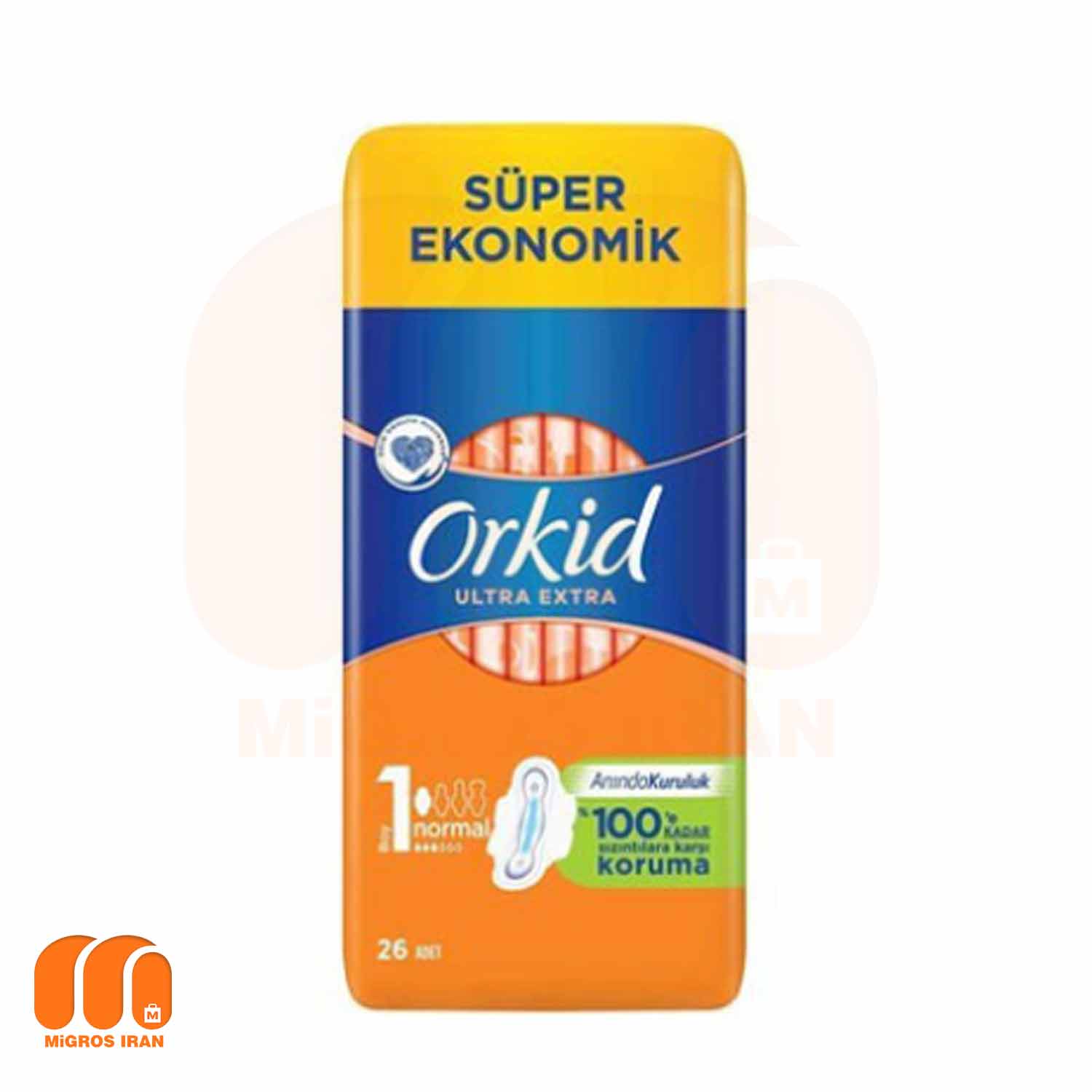 نوار بهداشتی ارکید Orkid سری Ultra Extra سایز 1 نرمال بسته 26 عددی