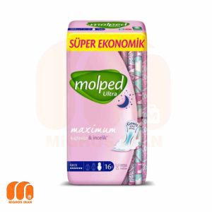 نوار بهداشتی مولپد Molped مدل Ultra ویژه شب بسته 16 عددی