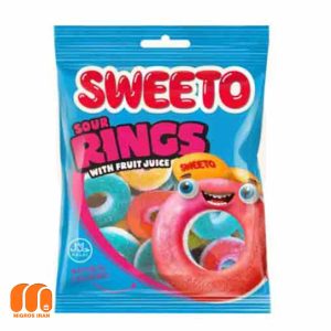 پاستیل میوه ای سویتو Sweeto مدل Sour Rings با طعم ترش و شیرین80 گرم