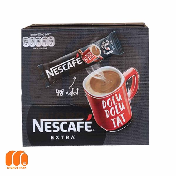 پودر قهوه فوری 1در 3 نستله Nescafe سری Extra نسکافه 10 عددی