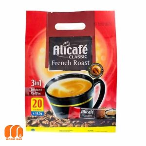 کافی میکس 3 در 1 علی کافه Alicafe سری French Roast CLASSIC بسته 20 عددی