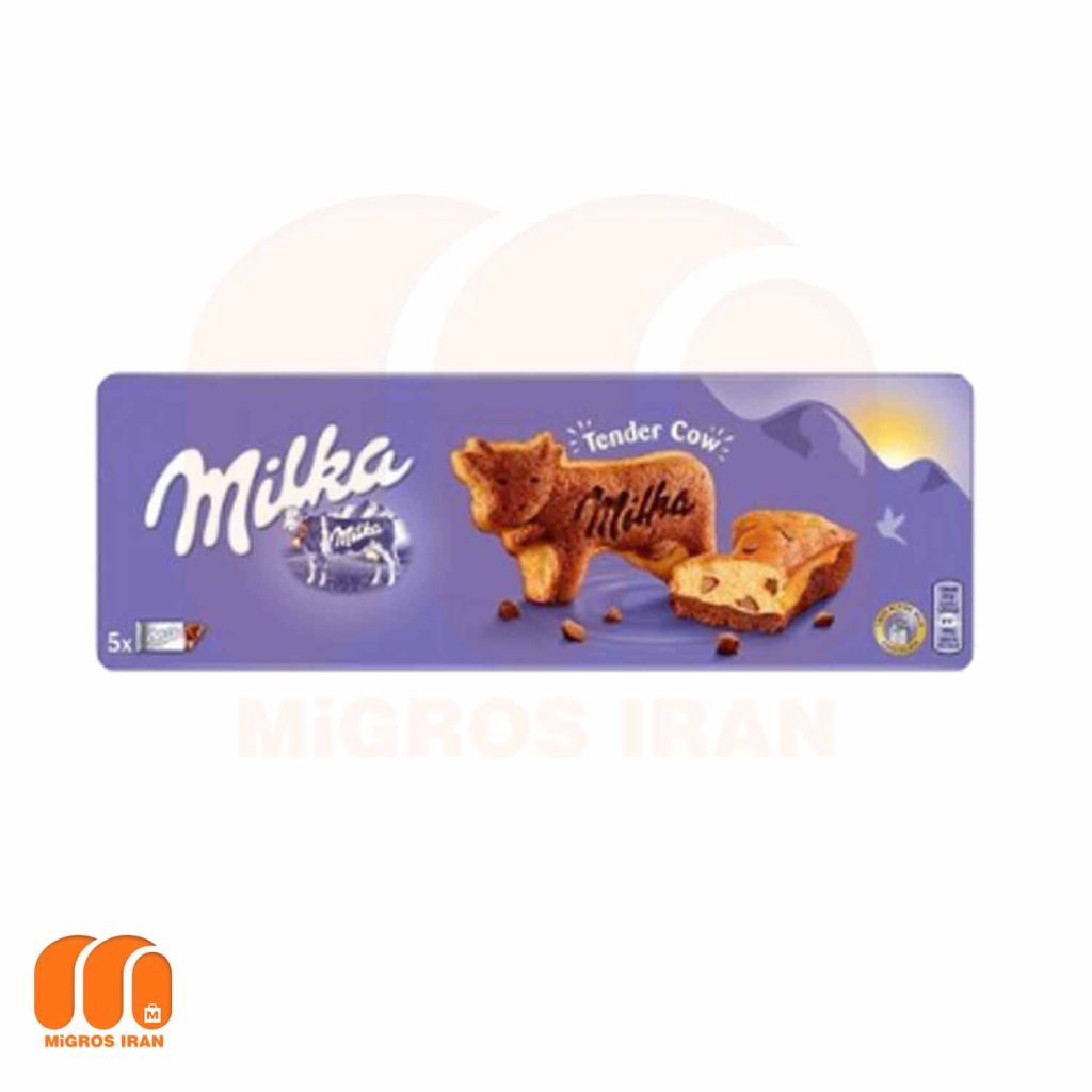 کیک میلکا milka با تکه های شکلات شیری 5 عددی 140 گرم