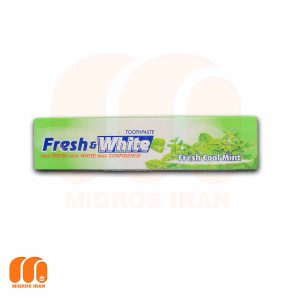 خمیر دندان فرش وایت Fresh White مدل Cool Mint حاوی عصاره نعنا 160 میل